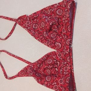 Loft bikini top in red bandana pattern